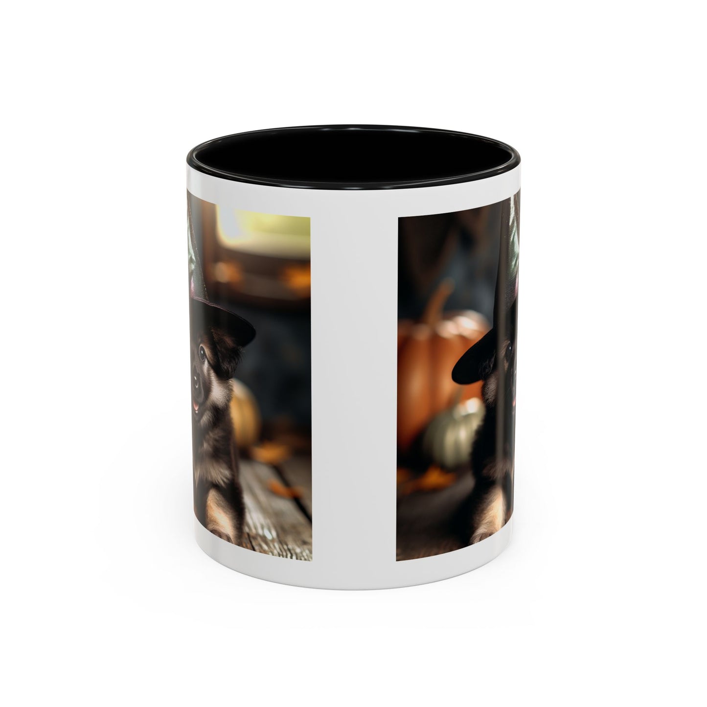 Mug - Cute Puppy with Witch Hat Accent Coffee Mug (11, 15oz)