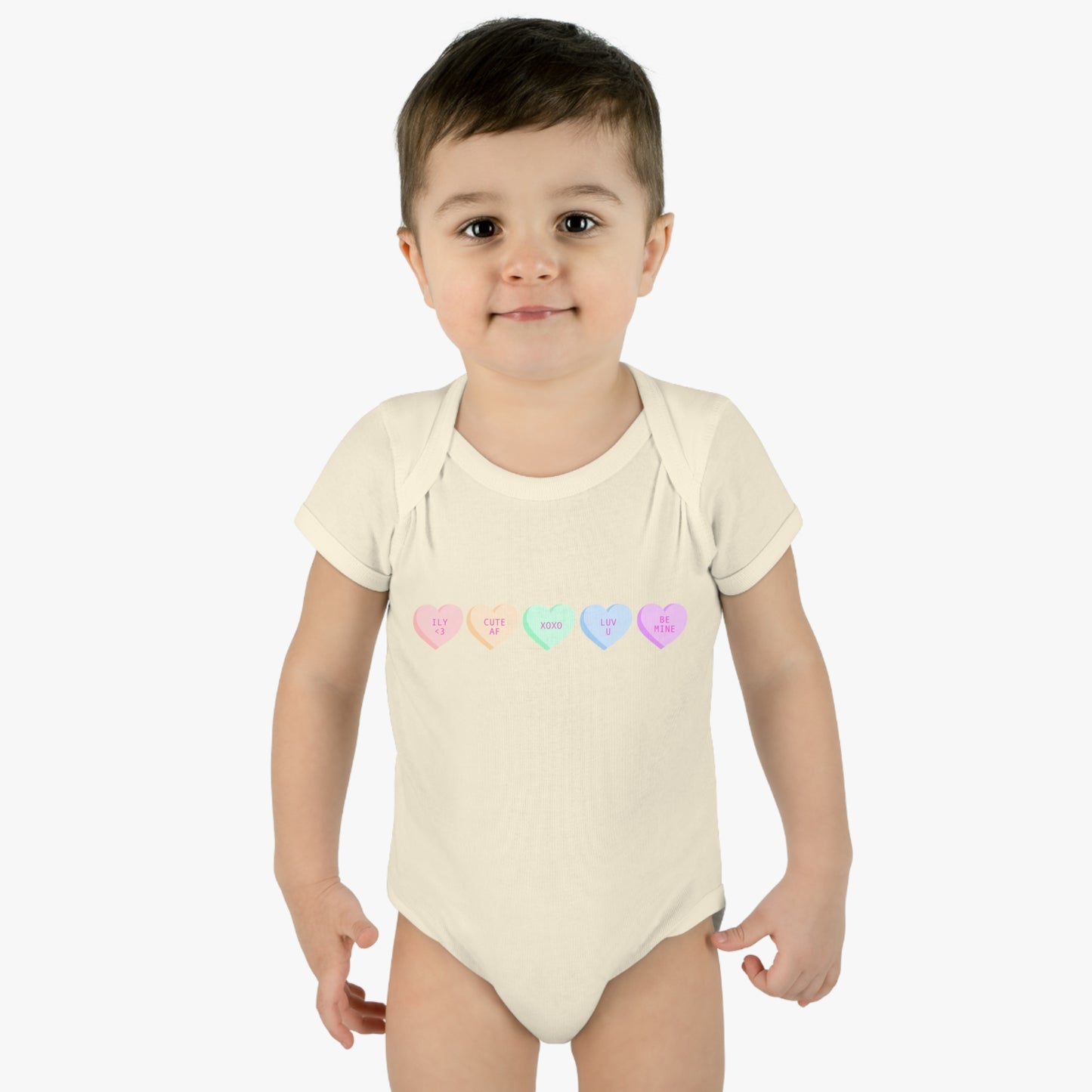 Conv. Hearts Baby Rib Bodysuit