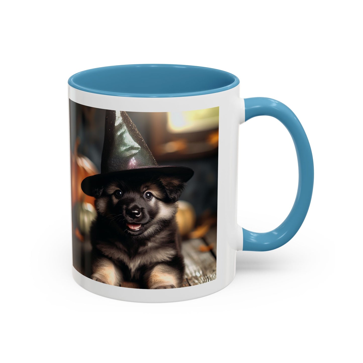 Mug - Cute Puppy with Witch Hat Accent Coffee Mug (11, 15oz)