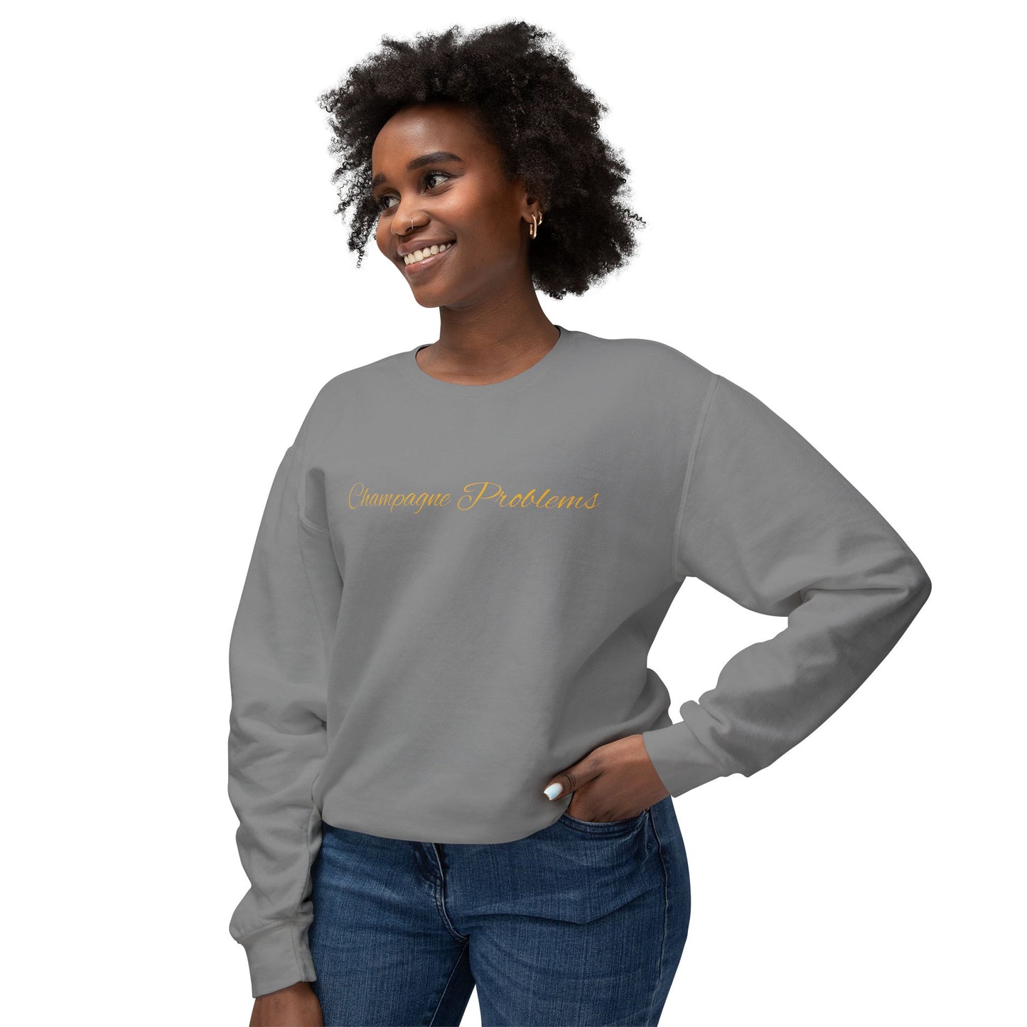 Champagne Problems Unisex Lightweight Crewneck Sweatshirt