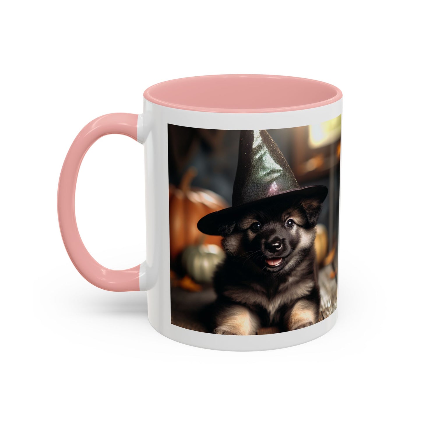 Mug - Cute Puppy with Witch Hat Accent Coffee Mug (11, 15oz)