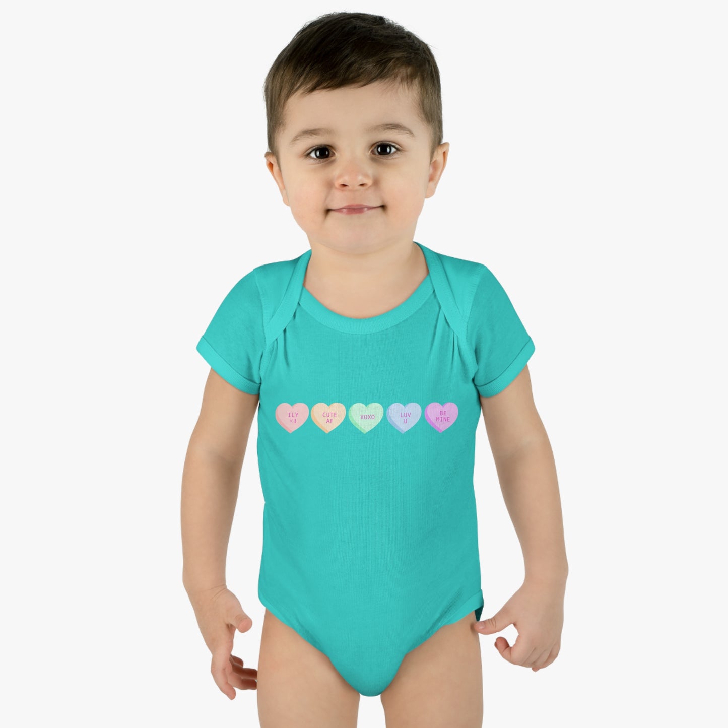 Conv. Hearts Baby Rib Bodysuit