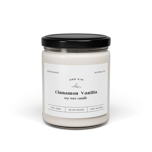 Cinnamon Vanilla Scented Soy Candle, 9oz