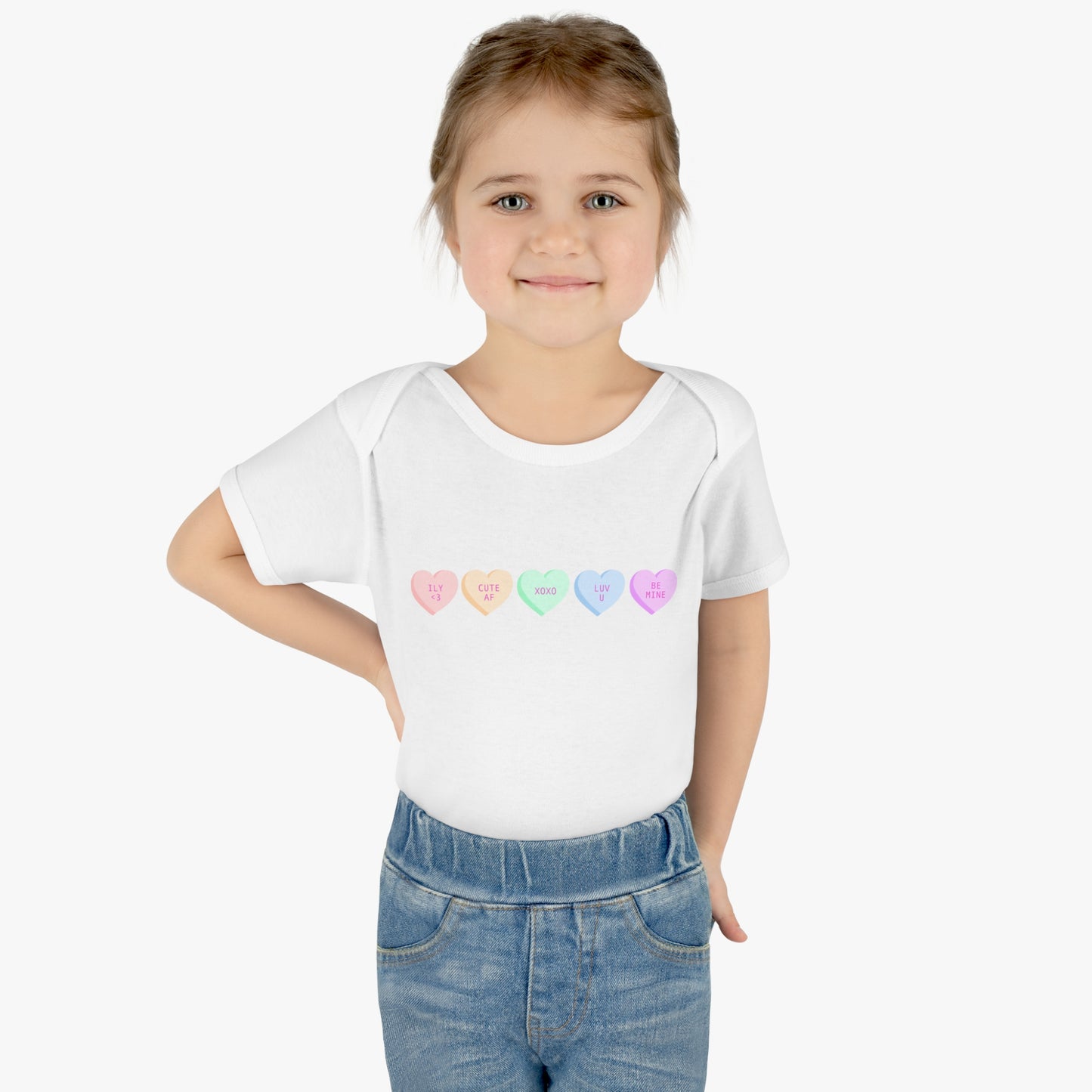 Conv. Hearts Baby Rib Bodysuit