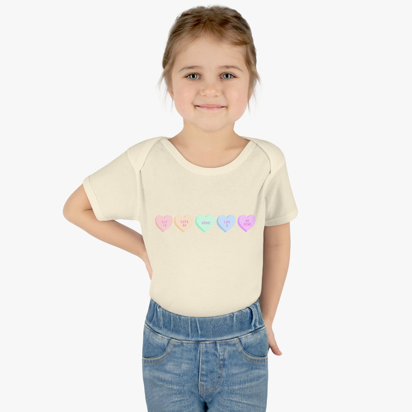 Conv. Hearts Baby Rib Bodysuit