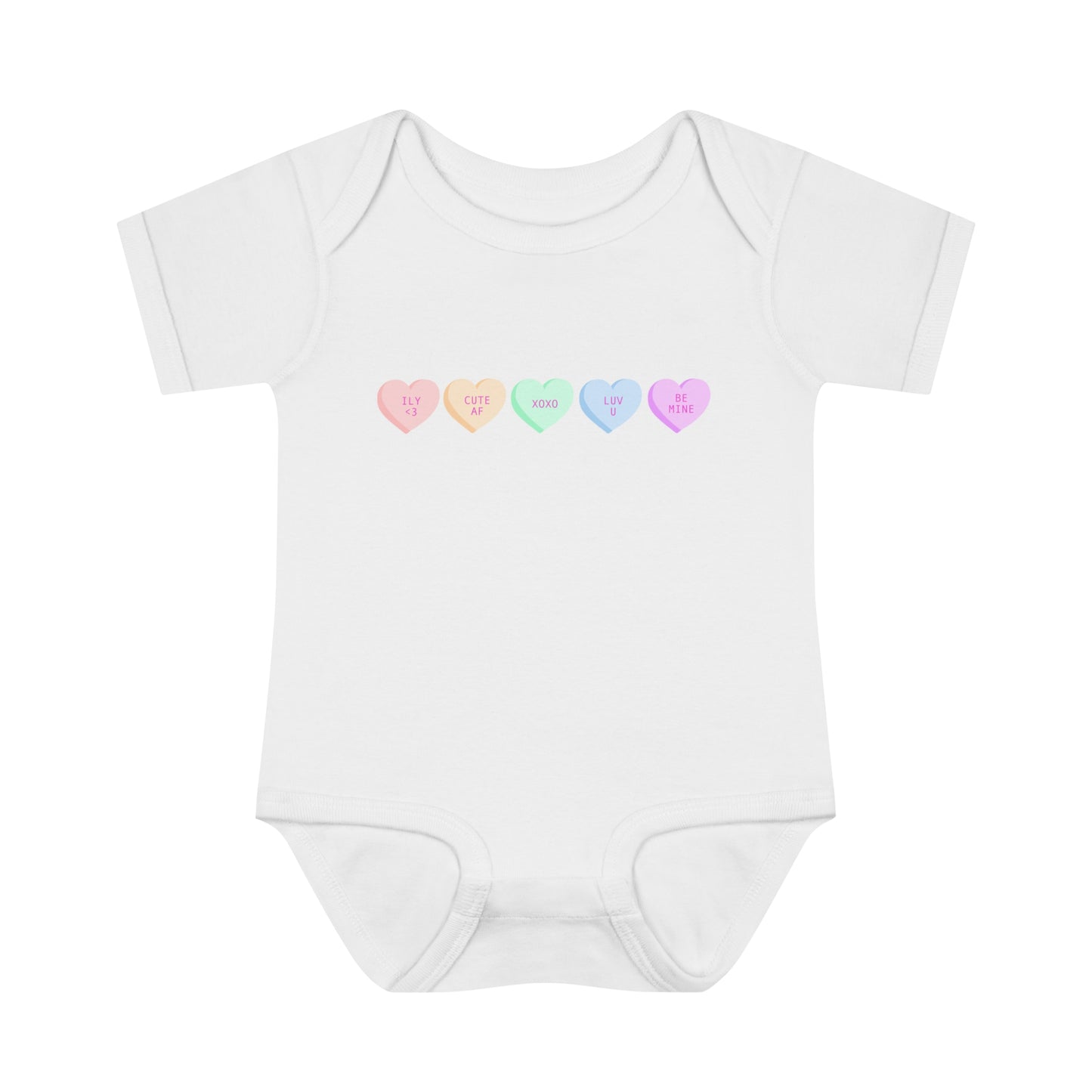 Conv. Hearts Baby Rib Bodysuit