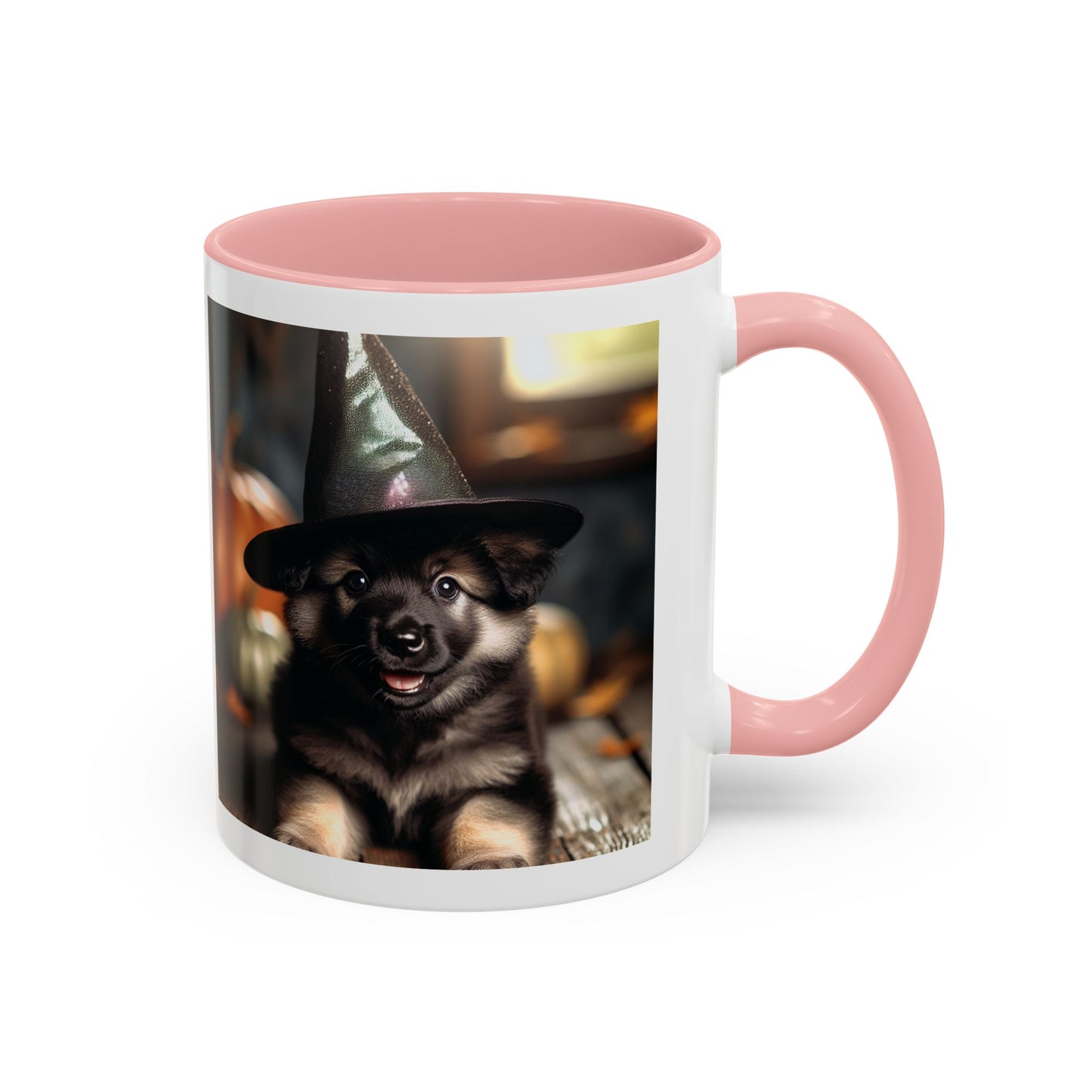 Mug - Cute Puppy with Witch Hat Accent Coffee Mug (11, 15oz)