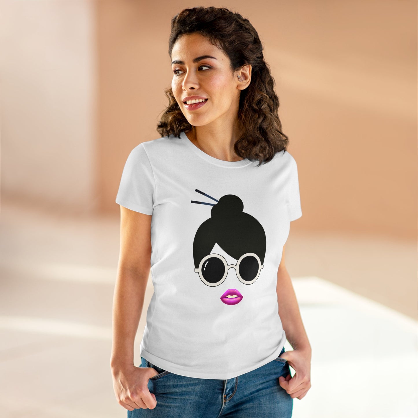 Chopstick Bun Cotton Tee