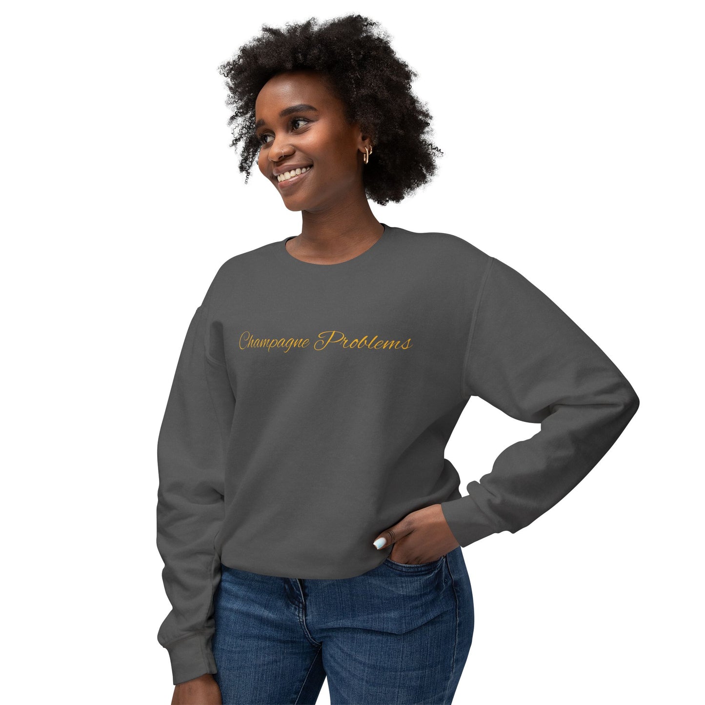 Champagne Problems Unisex Lightweight Crewneck Sweatshirt