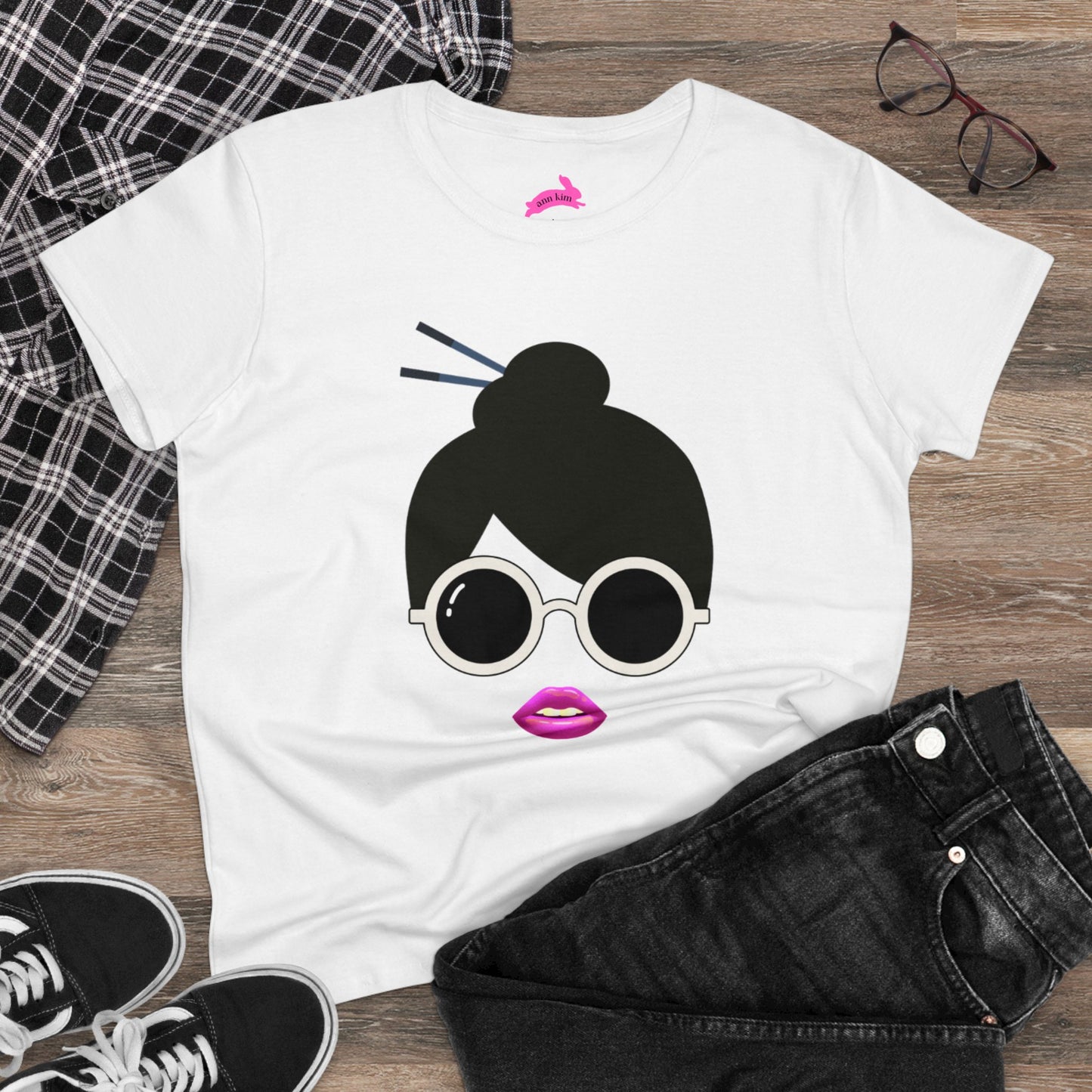 Chopstick Bun Cotton Tee