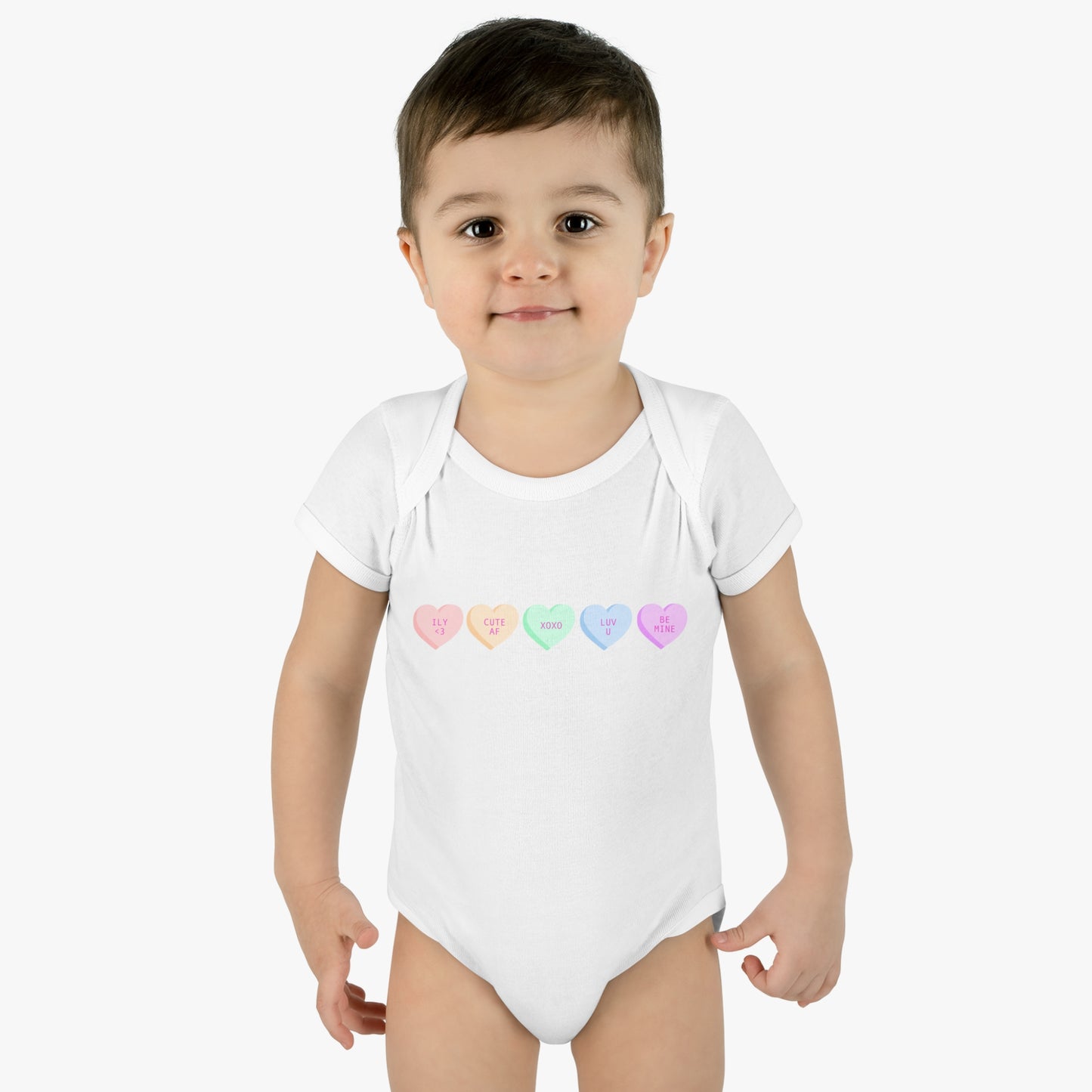 Conv. Hearts Baby Rib Bodysuit