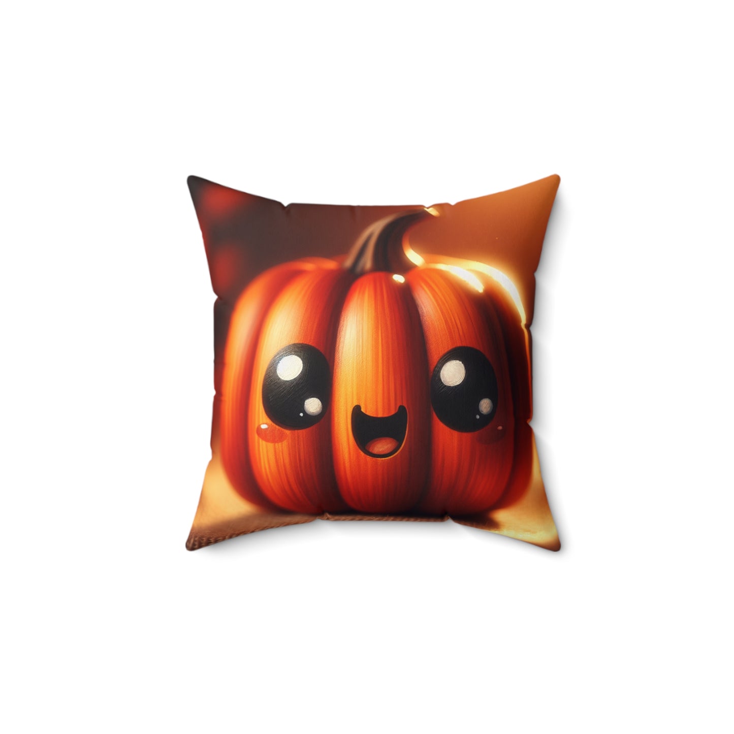 Cute Pumpkin Spun Polyester Square Pillow