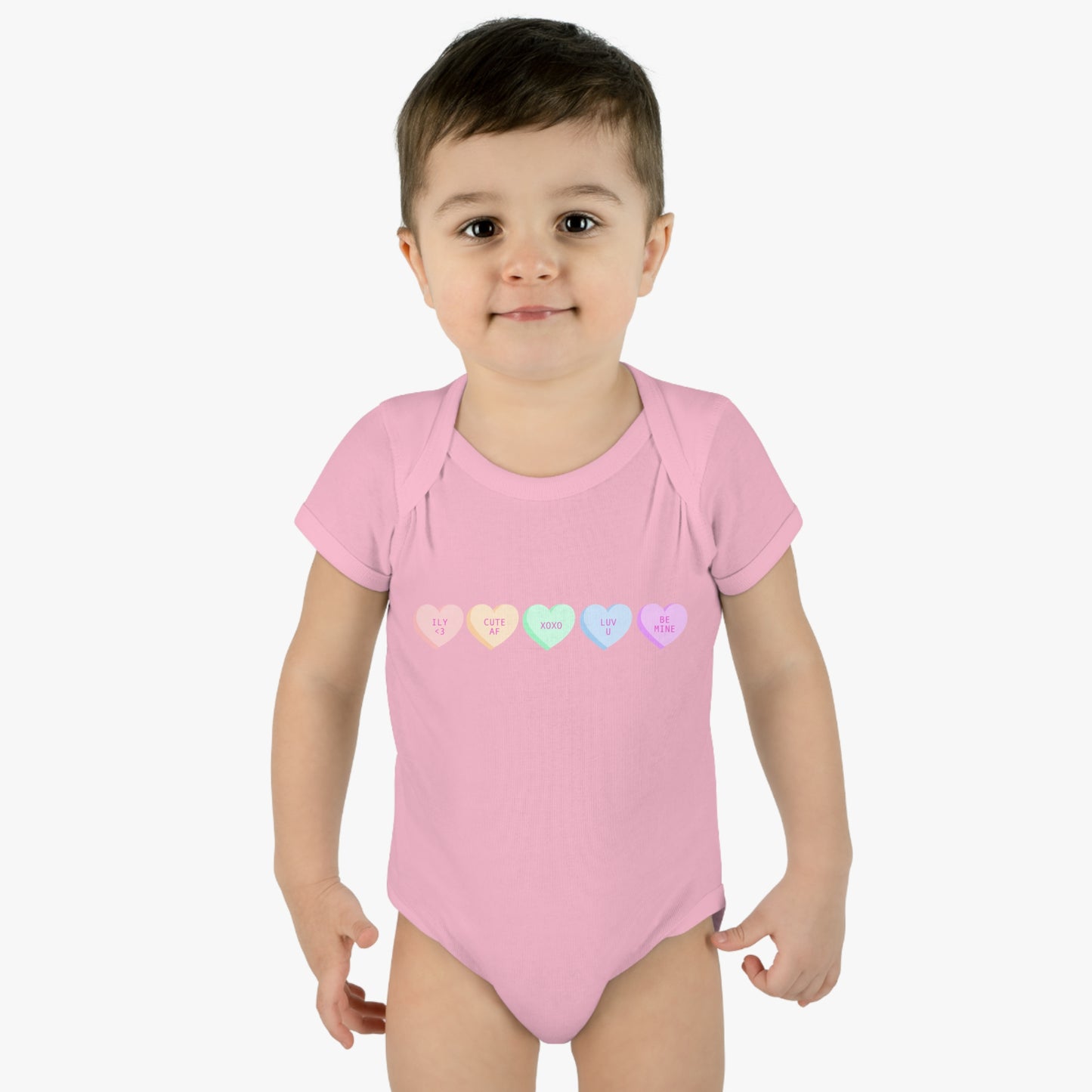 Conv. Hearts Baby Rib Bodysuit