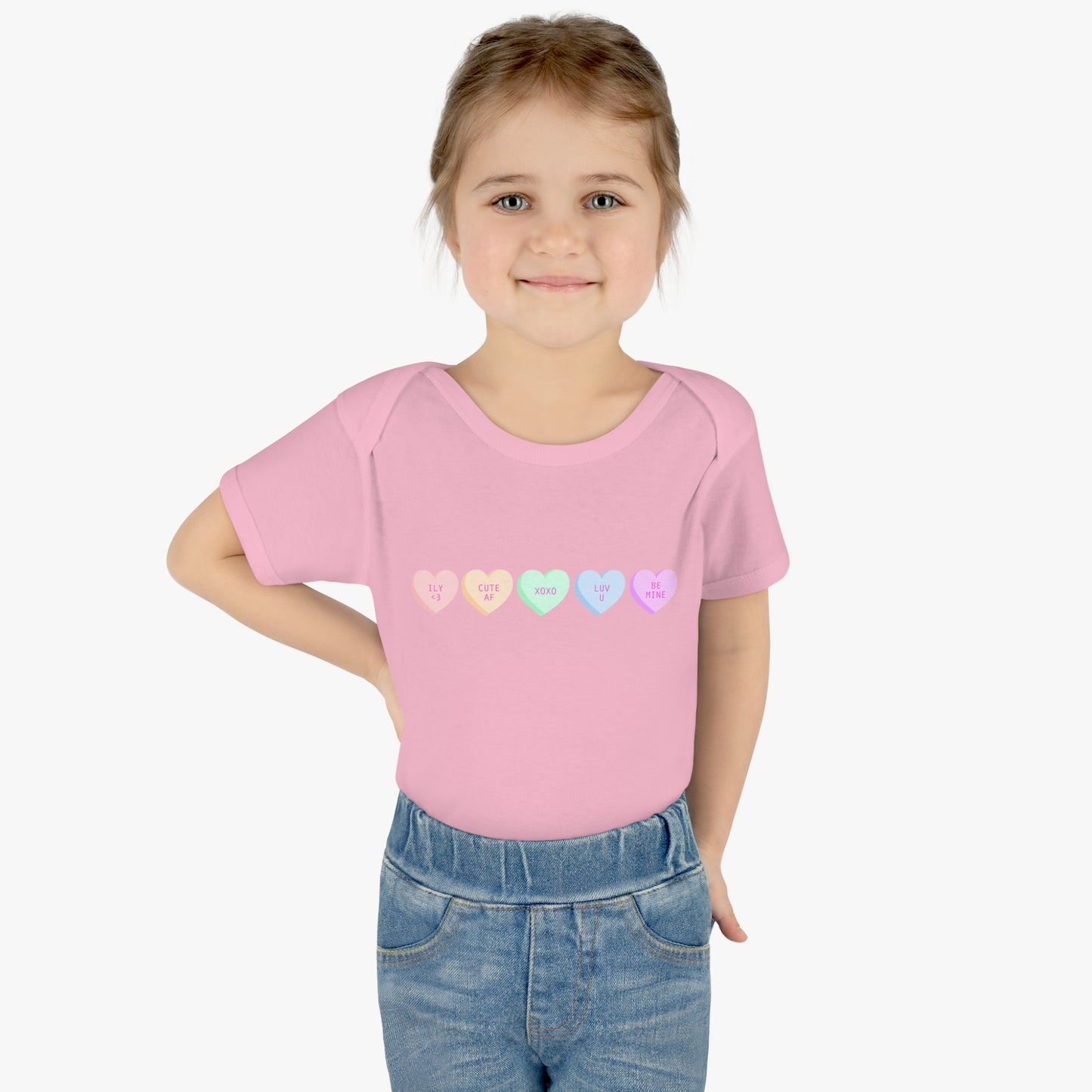 Conv. Hearts Baby Rib Bodysuit