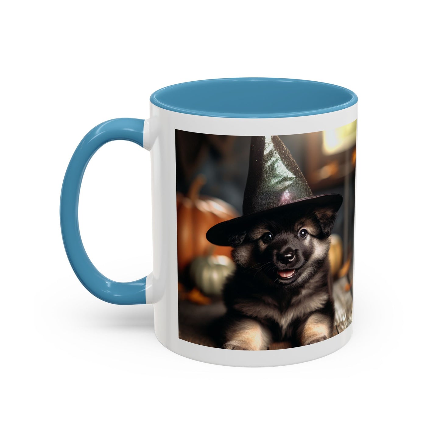 Mug - Cute Puppy with Witch Hat Accent Coffee Mug (11, 15oz)